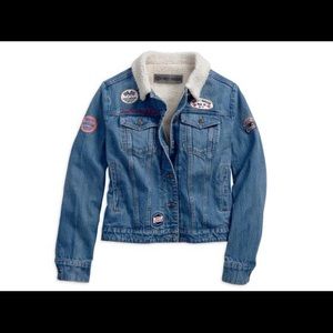 (NWT) Harley-Davidson Sherpa Fleece Denim Jacket